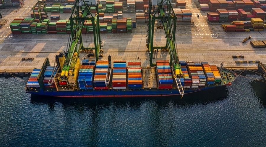 Port container en port