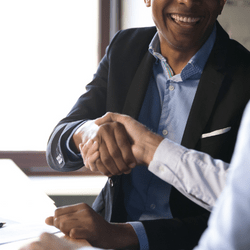 Two persons handshaking