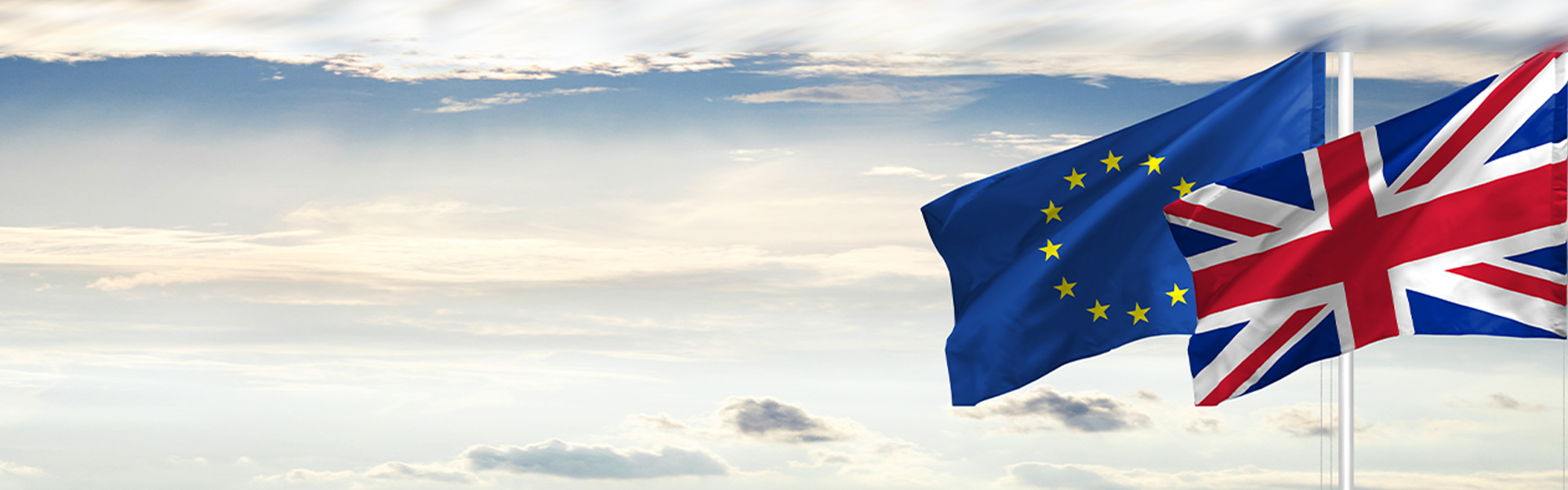 Drapeau de l'UE et de la Grande Bretagne