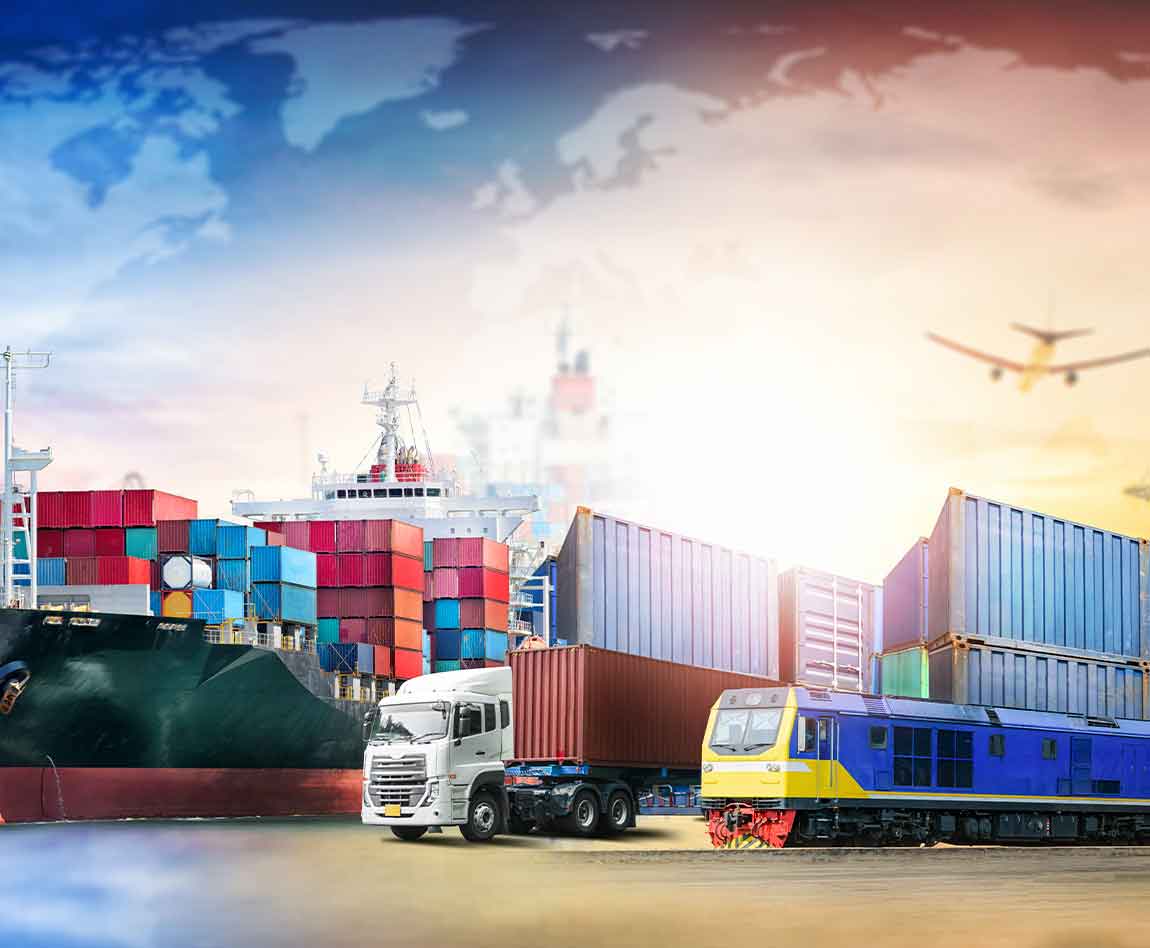 Global business import export fond et conteneurs fret transport concept logistique