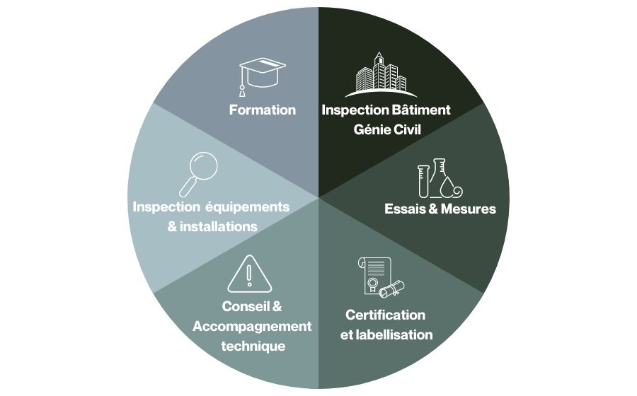 Diagramme présentant les métiers Apave